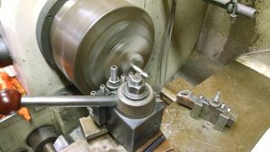 Lathe in action